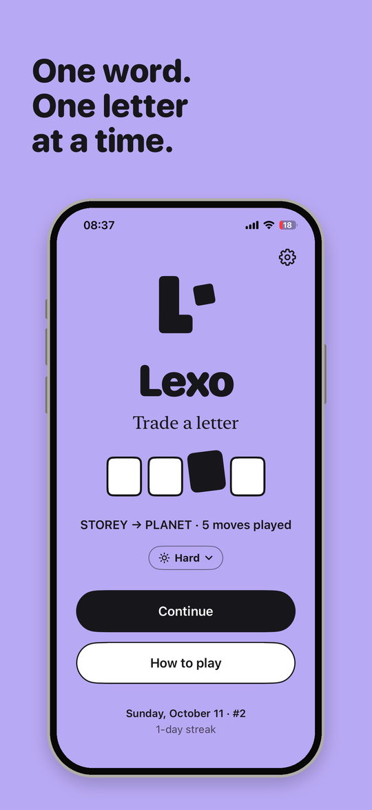 Lexo’s home screen